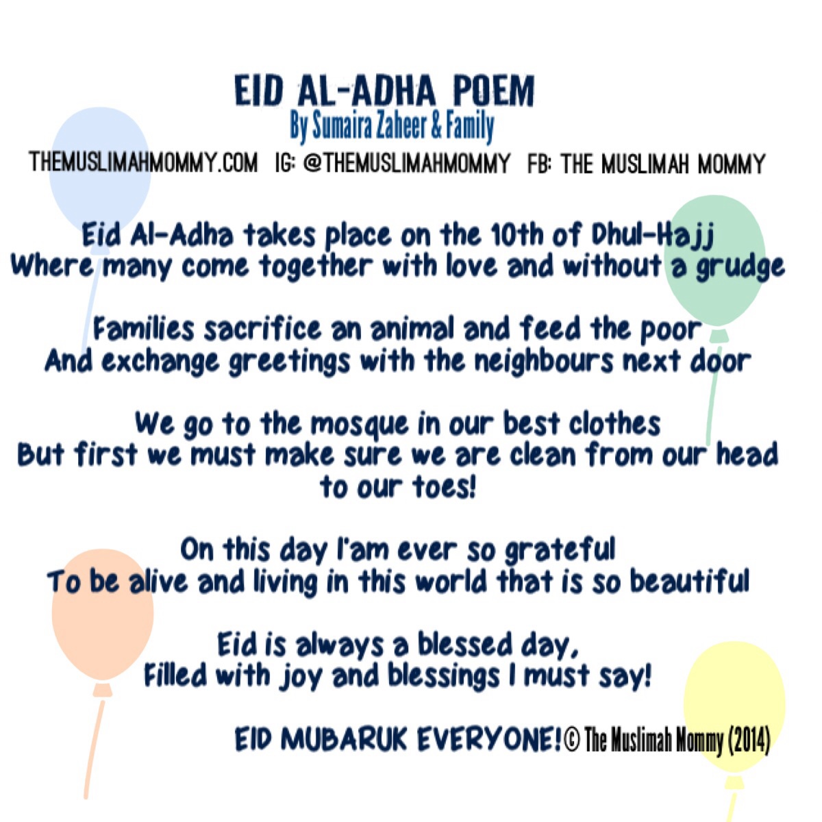 Eid Al-Adha Poem - The Muslimah Mommy